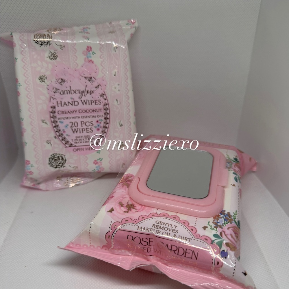 Pink Rose Garden Hand Wipes - 20 Count